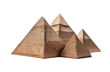 Egyptian pyramids isolated on white background. 3d illustration.の素材