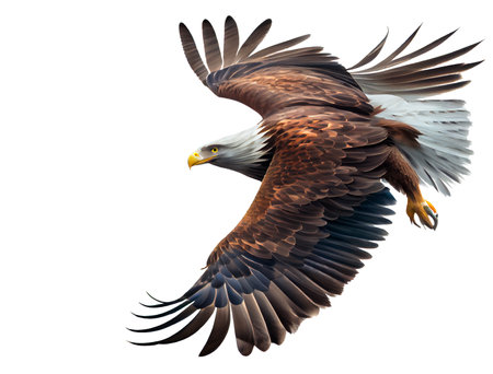 3D rendering of a White-tailed Eagle isolated on white backgroundの素材