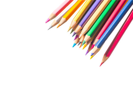 Color pencils isolated on white background. Back to school concept.の写真素材