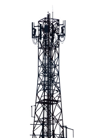 Telecommunication tower isolated on white background. 3d rendering - illustration