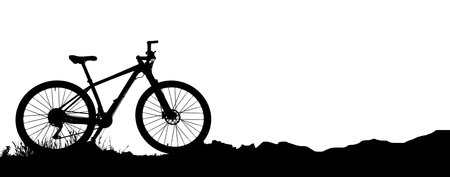 silhouette of mountain bike on white background. Vector illustration.の写真素材