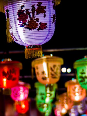 Row light from Chinese new yearの写真素材
