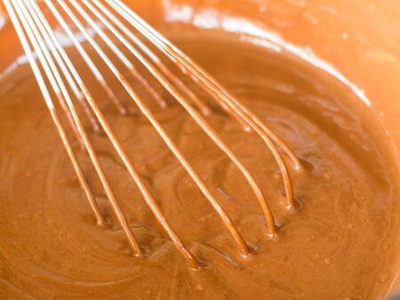 mixing a cake dough chocolate.の写真素材