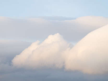 Fluffy clouds on the sky.