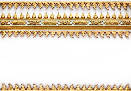 Frame with Thai art wall pattern in thailand Temple の写真素材