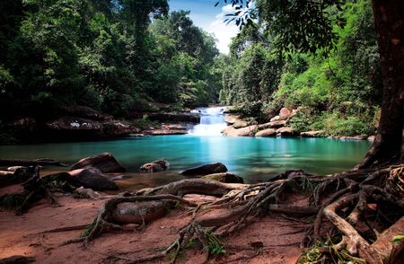 waterfall in thai national park  の写真素材