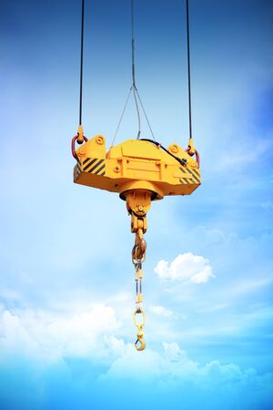 Crane Hook on a blue skyの写真素材