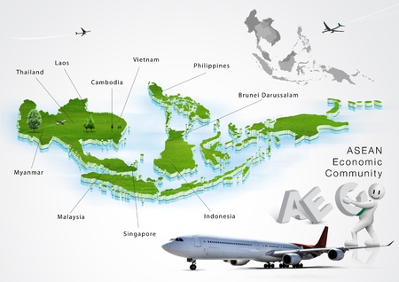 ASEAN Economic Community, AEC, conceptの写真素材
