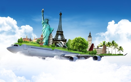 travel the world by airplane, concept travel the world by airplane, concept