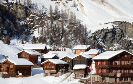 Winter in the swiss alps, Switzerland の写真素材