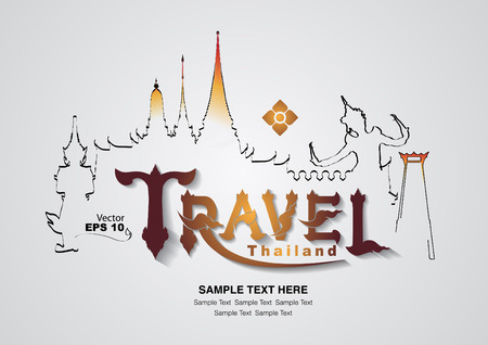 Thailand travel design, vector illustration のイラスト素材