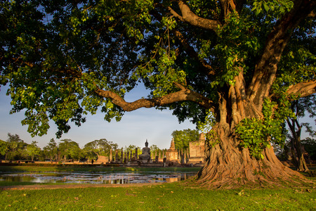 Sukhothai historical park, the old town of Thailandの写真素材