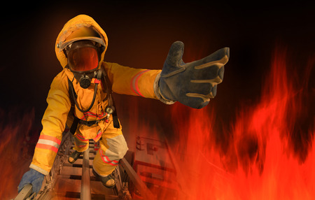 Firefighters rescued the survivorsの写真素材