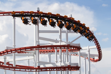 Roller Coaster loops in the skyのeditorial素材