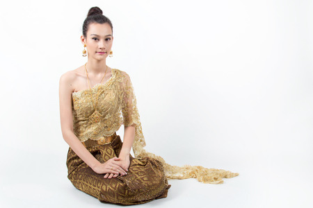 hai Lady in vintage original Thailandの写真素材