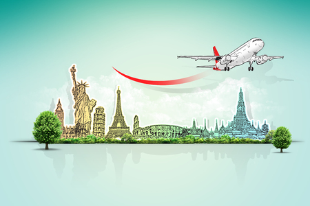 Travel the world monument conceptの写真素材