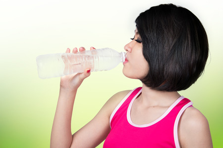 woman with water bottleの写真素材