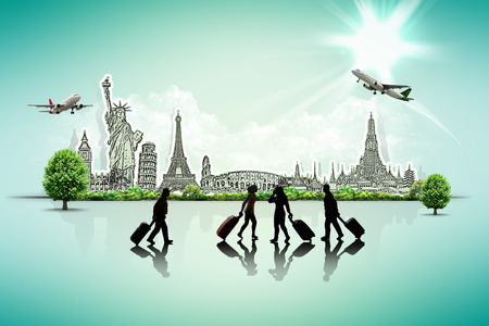 Travel the world monument conceptの写真素材