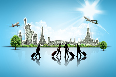 Travel the world monument conceptの写真素材