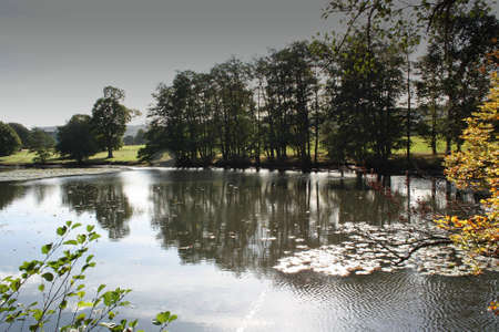 lake at amberleyの写真素材