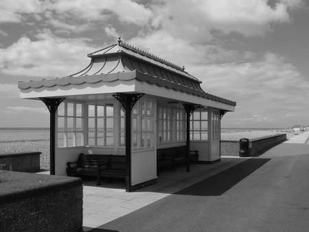 west worthing beach and promenadeの写真素材