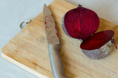Two pieces if halved beetrootの写真素材