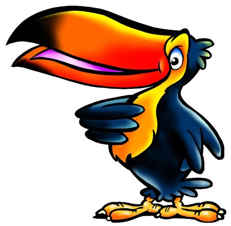 Proud Friendly Toucan Bird Mascotの写真素材