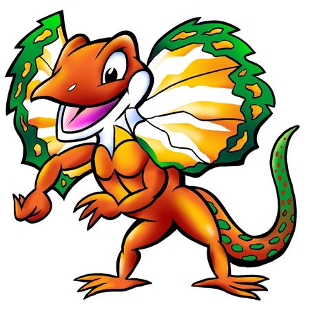 Happy Frilled Lizard Mascotの写真素材
