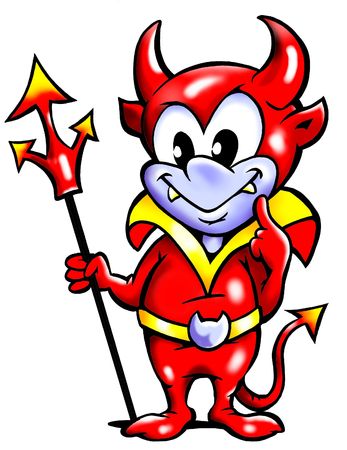 Clever Thinking Male Devil Mascotの写真素材