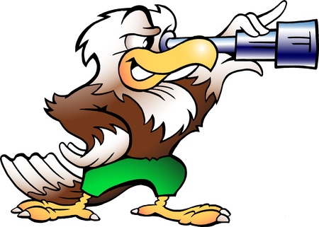 Eagle Watching in Binucularのイラスト素材
