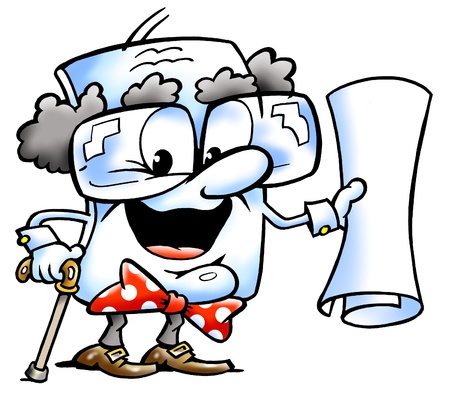 Editor Grandfather Paper mascot の写真素材