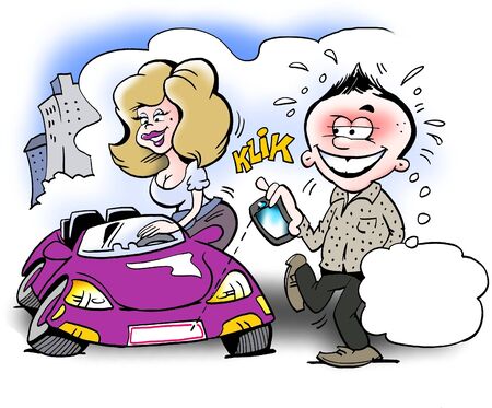 Women with a smart sports car
の写真素材