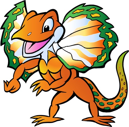 Hand-drawn Vector illustration of an Lizard in colorful splendorのイラスト素材