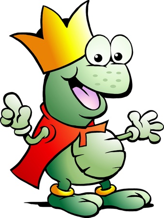 Hand-drawn Vector illustration of an happy Prince Frogのイラスト素材