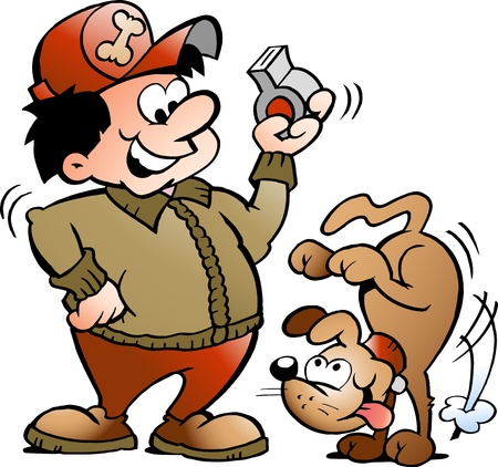 Hand-drawn Vector illustration of an Dog Trainerのイラスト素材