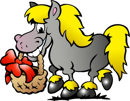 Hand-drawn illustration of an Pony Horseのイラスト素材