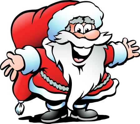 Hand-drawn  illustration of an Santa Clausのイラスト素材