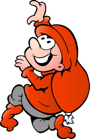 Hand-drawn Vector illustration of elf elf that climbs のイラスト素材