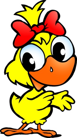 Hand-drawn Vector illustration of an cute chicken babyのイラスト素材