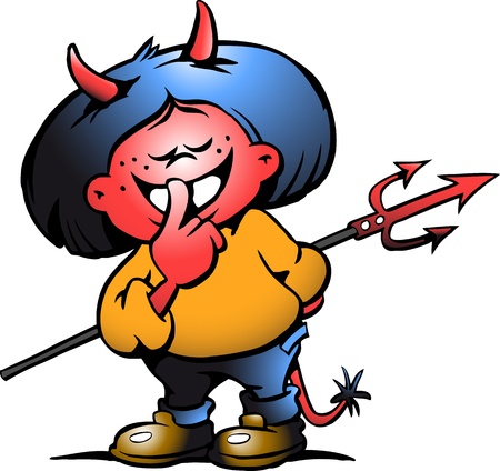 Hand-drawn Vector illustration of an Cute Devil Girl の写真素材