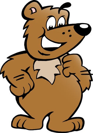 Hand-drawn Vector illustration of an Happy Proud Brown Bear のイラスト素材
