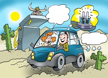 Eco-friendly car that runs on mixed fuelの写真素材
