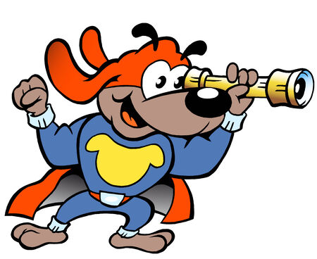 Hand-drawn illustration of an Happy Hero Watch Dogのイラスト素材