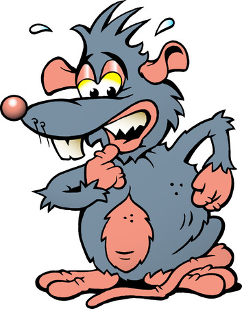Hand-drawn Vector illustration of an scared Ratのイラスト素材