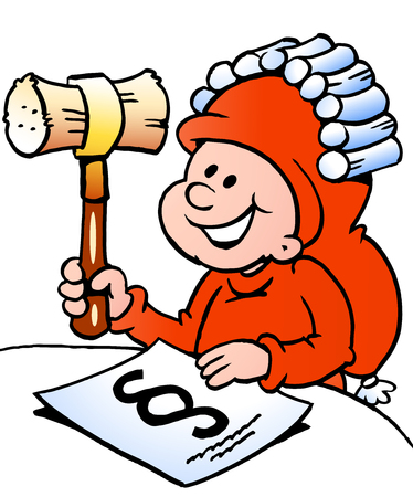Hand-drawn Vector illustration of an Happy Christmas Elf studying lawのイラスト素材