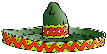 Vector Cartoon illustration of a Big Mexican Sombrero Hatの写真素材