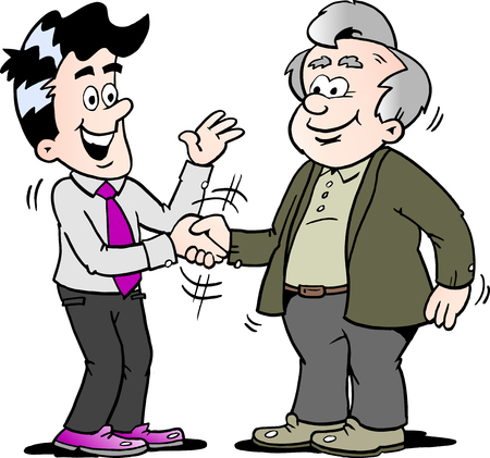 Cartoon Vector illustration of two men there has agreed a dealのイラスト素材