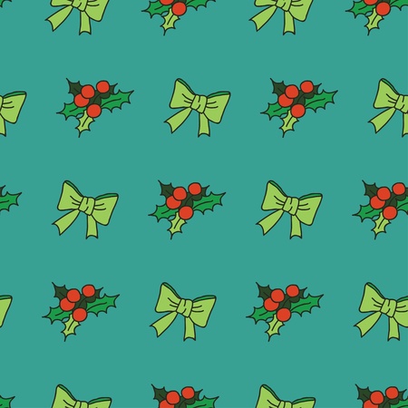 Nice seamless pattern with snowflakes and christmas tree decorations   New Year theme seamless pattern with bows and mistletoeのイラスト素材