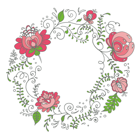 Seamless background with hand-drawn flowers. Pastel color palette. Endless floral pattern. Can be used for textile, wallpaper, surface design, backdrop, wrapping paper textures etc.のイラスト素材
