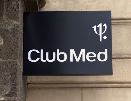 Paris, France -june 24, 2017: club med sign on a building in Parisのeditorial素材
